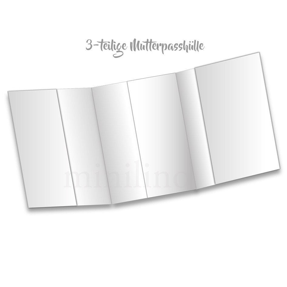 Wunderschöne 3-teilige Mutterpass Hülle, Federgras, personalisiert