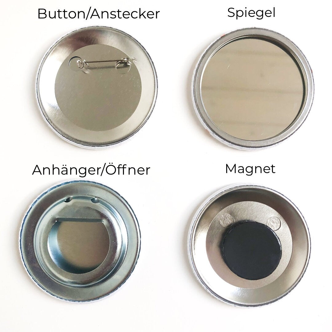 Aquarell Blumenkranz Button/Spiegel - personalisiert - Blumenkranz - Geschenk - Grosse Schwester