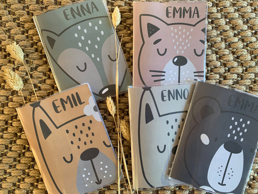 U-Heft & Impfpass Hülle im SET, Geschenk zur Geburt , Tiere, Junge, Mädchen