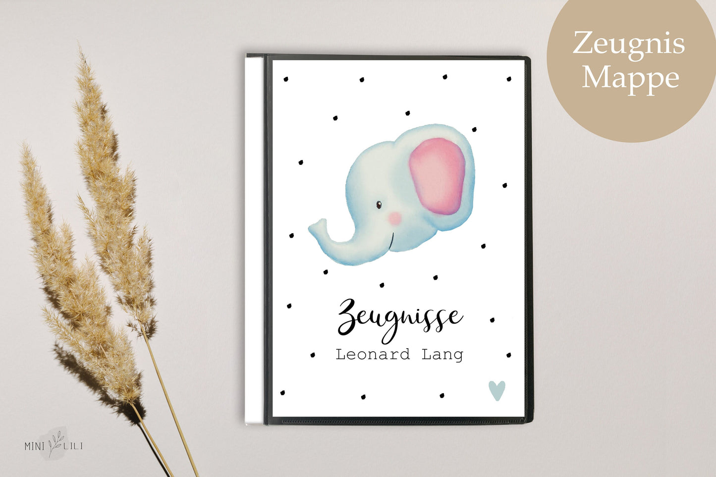 Zeugnismappe A4 für Schule mit Namen beschriftet, individuell, Schule, Geschenk Einschulung