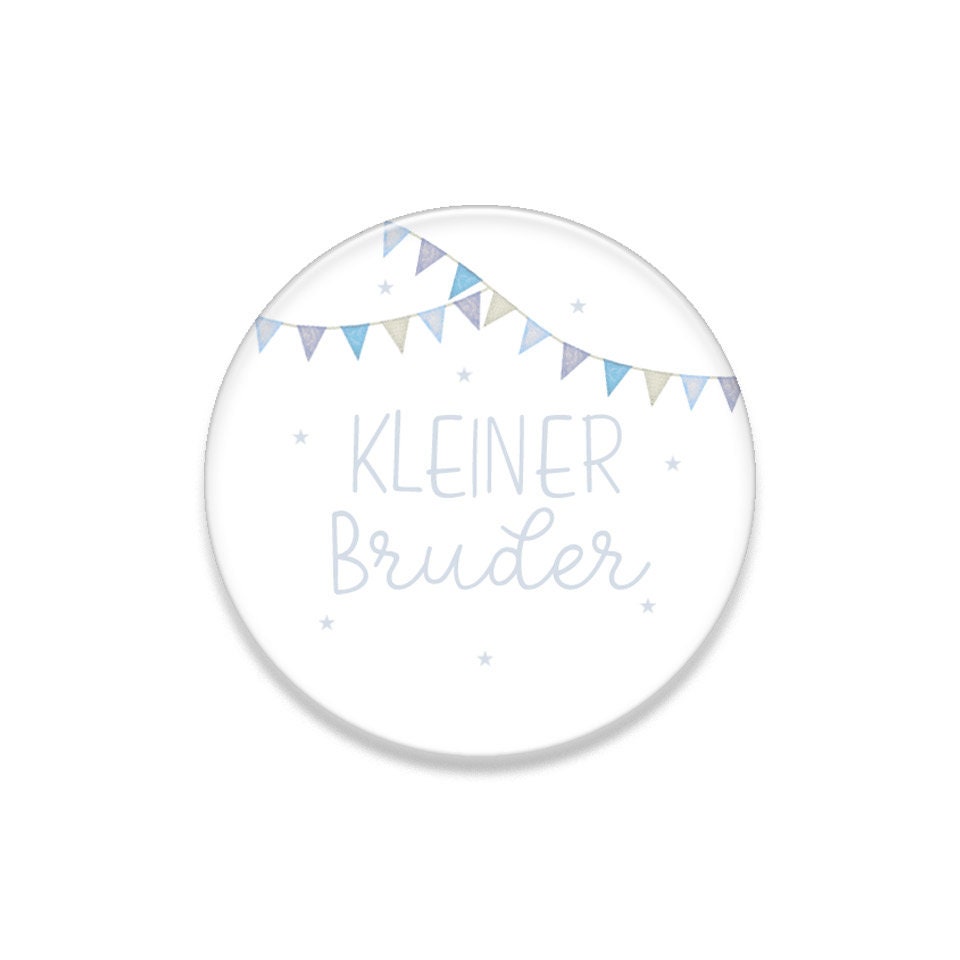 Geschwister Button/Magnet/Anhänger/Spiegel, kleiner Bruder, Geschenk zur Geburt