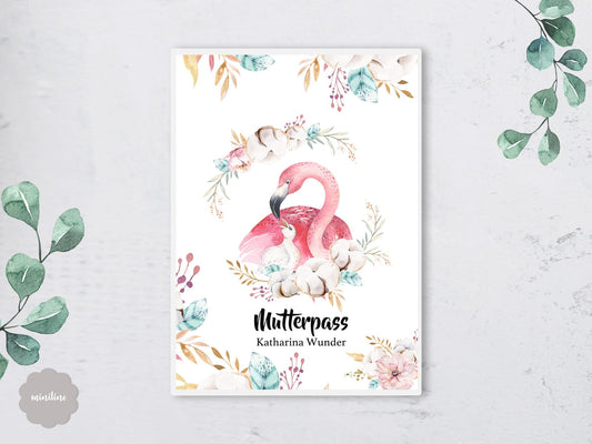 Wunderschöne Mutterpass Hülle, Flamingo, Koala, Hippo, personalisiert